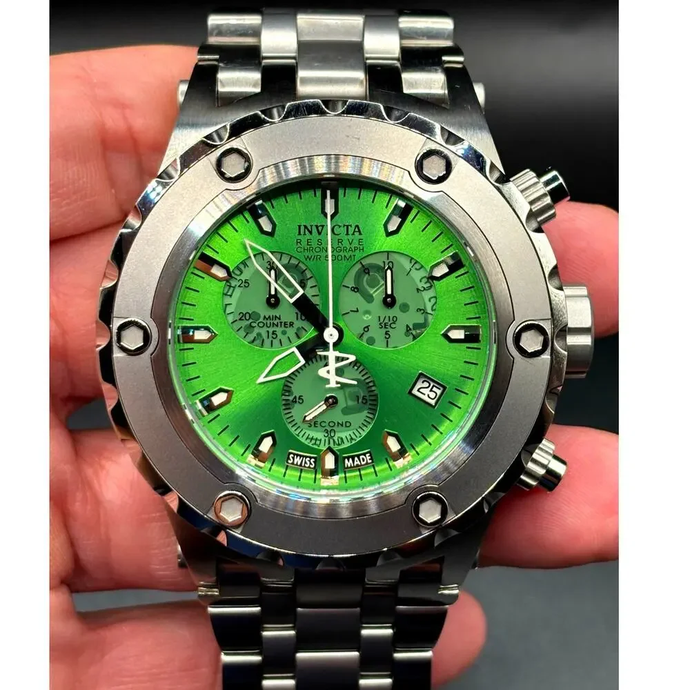 Invicta Reserve Collection 6188 Swiss Made Chronograph Green 53mm 500M Watch